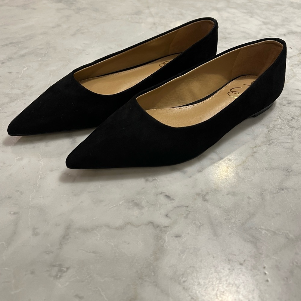 Sam Edelman Wanda Pointed Toe Flat Black Suede